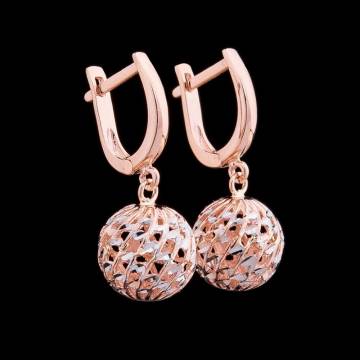 Золотые серьги "Шарики" с03730 Золотые серьги "Шарики" с03730