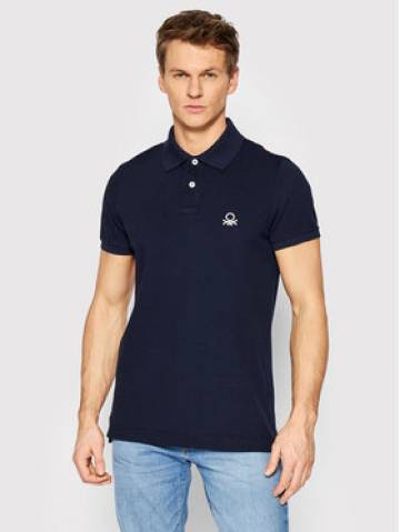 United Colors Of Benetton Поло 3089J3178 Cиній Slim Fit United Colors Of Benetton Поло 3089J3178 Cиній Slim Fit