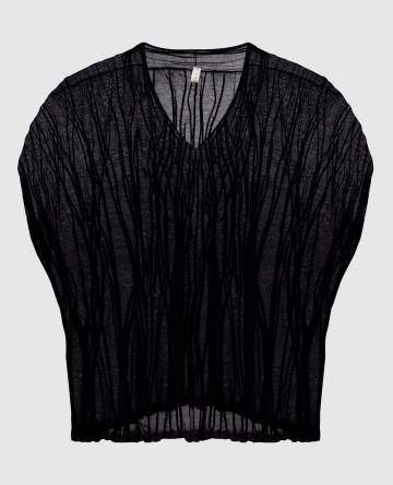 Черный топ с фактурным узором
