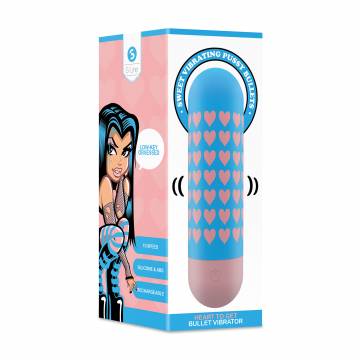 Вибропуля S-Line Heart To Get Bullet Vibrator голубовато-розовая, 1 шт Вибропуля S-Line Heart To Get Bullet Vibrator голубовато-розовая, 1 шт