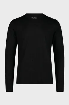 Мужской черный шерстяной лонгслив KILDAR T-SHIRT MERINO Черный 48 CMP 34N0897-U901
