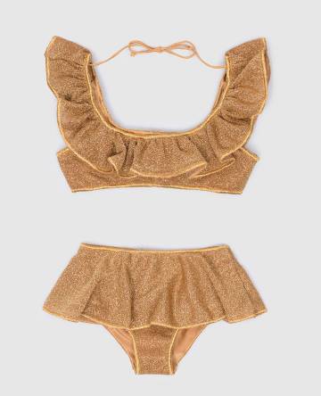 Детский коричневый купальник OSEMINI LUMIERE TWO PIECE VOILE с люрексом Детский коричневый купальник OSEMINI LUMIERE TWO PIECE VOILE с люрексом
