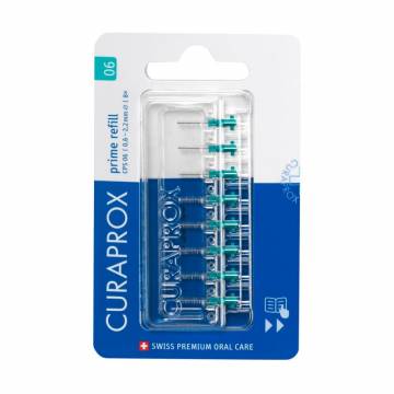 Сменные межзубные ершики Curaprox Prime Refill CPS 06, 0.6 - 2.2 мм, без держателя, бирюзовые, 8 шт Сменные межзубные ершики Curaprox Prime Refill CPS 06, 0.6 - 2.2 мм, без держателя, бирюзовые, 8 шт