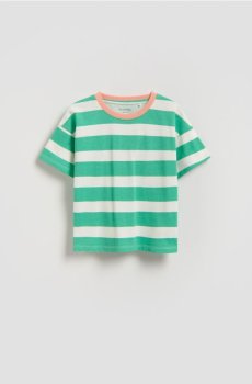 Reserved - Футболка в смужку - кремовий - 007IT-01X