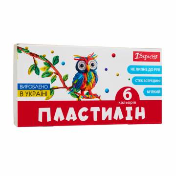 Пластилин 1 Вересня Classic 6 цветов, 120 г (540653)