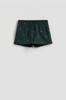 Reserved - Пляжні шорти з візерунком - темно-зелений - 113FB-79X