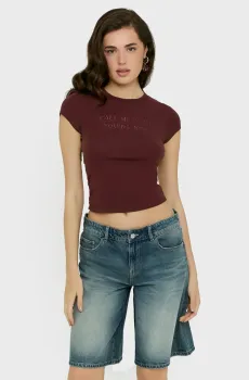 Женская бордовая футболка Бордовый XS Tally Weijl STSCOLYLE21