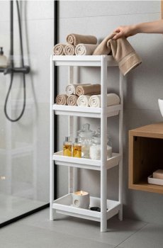 Металева настінна полиця - білий