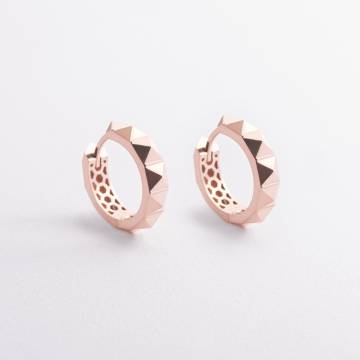 Серьги - кольца "Claire" в красном золоте mini с09457 Серьги - кольца "Claire" в красном золоте mini с09457