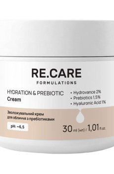 Увлажняющий крем для лица ReCare Hydration & Prebiotic Cream с пребиотиками, 30 мл