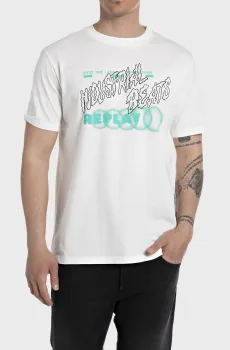 Мужская белая футболка Белый L Replay M6844 .000.2660