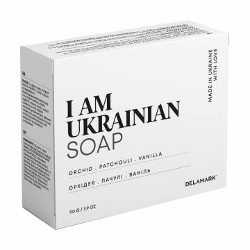 Мыло твердое Delamark I am Ukrainian с ароматом орхидеи, пачулей и ванили, 110 г Мыло твердое Delamark I am Ukrainian с ароматом орхидеи, пачулей и ванили, 110 г