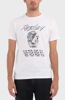 Мужская белая футболка Белый M Replay M6761 .000.23608P