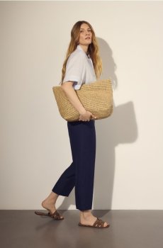 Reserved - Штани з льону та віскози - темно-синій - 081JL-59X