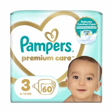 Подгузники Pampers Premium Care размер 3 (6-10 кг), 60 шт Подгузники Pampers Premium Care размер 3 (6-10 кг), 60 шт