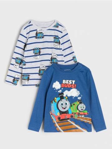 Бавовняна футболка з принтом 2 pack Thomas&Friends - індиго Бавовняна футболка з принтом 2 pack Thomas&Friends - індиго