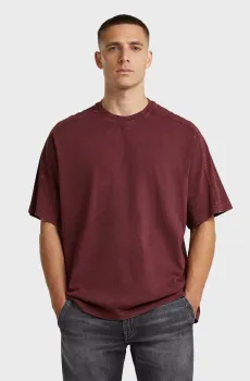 Мужская бордовая футболка Washed Бордовый M G-Star RAW D26860,C756
