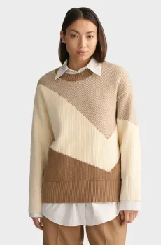 Женский свитер COLOUR BLOCK COTTON C-NECK Разноцветный XS Gant 4804157