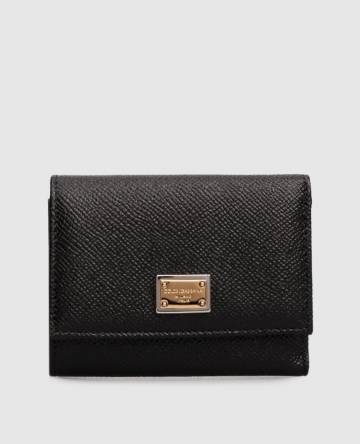 Черный кожаный портмоне с логотипом