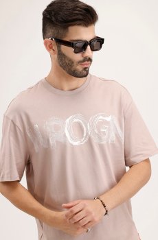 WROGN Oversized Fit Brand Logo Printed Pure Cotton T-shirt