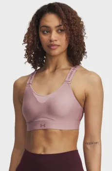 Женский пудровый топ UA Infinity High 2.0 Bra Розовый L (D-DD) Under Armour 1384112-673
