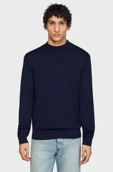 Мужской темно-синий шерстяной джемпер Синий M Sandro SHPTR00715_Midnight Blue