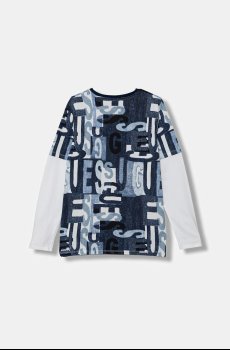 Хлопковый детский лонгслив Guess