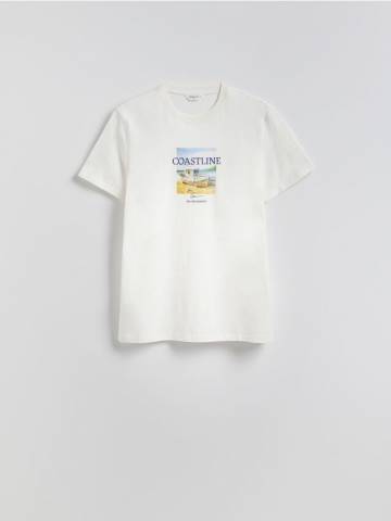 Reserved - Футболка вільного крою з принтом - кремовий - WC964-01X Reserved - Футболка вільного крою з принтом - кремовий - WC964-01X