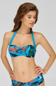 Женский голубой лиф от купальника с узором Голубой 38C MARC&ANDRE L2104-Y-902