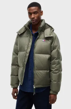 Мужской оливковый пуховик ALASKA Оливковый M Tommy Jeans DM0DM22036