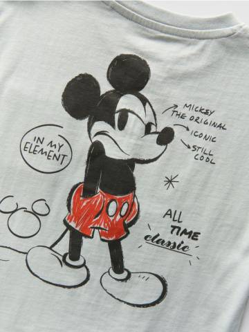 Reserved - Бавовняна футболка Mickey Mouse - блідо-блакитний - 477ED-05X Reserved - Бавовняна футболка Mickey Mouse - блідо-блакитний - 477ED-05X