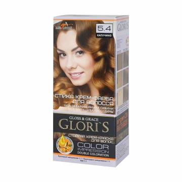 Стойкая крем-краска для волос Gloris Gloss & Grace для двух применений 5.4 Капучино, 130 мл