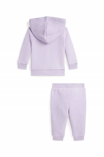 Хлопковый костюм для младенцев Polo Ralph Lauren цвет фиолетовый 310952355001 Хлопковый костюм для младенцев Polo Ralph Lauren цвет фиолетовый 310952355001