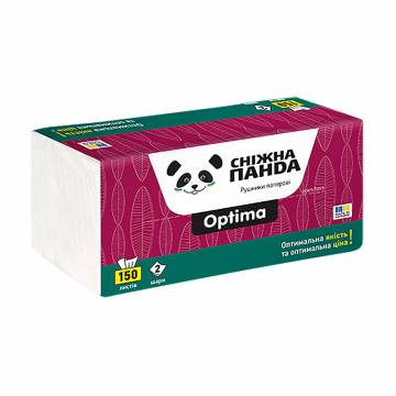Бумажные полотенца Сніжна Панда Optima, листовые, 2х-слойные, 150 шт