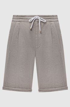 Шорты цвета хаки из льна