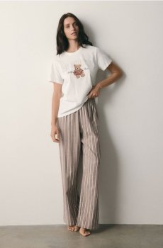 Reserved - Піжамний комплект із двох предметів із принтом - кавовий - 205EY-84X