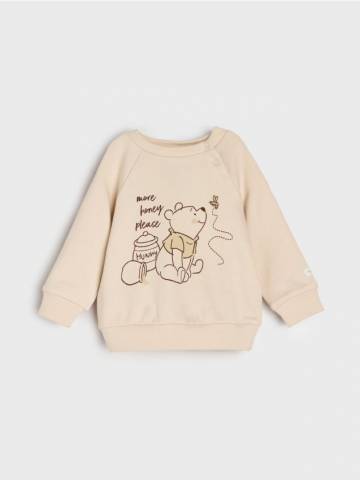 Бавовняний світшот з принтом Winnie the Pooh - бежевий Бавовняний світшот з принтом Winnie the Pooh - бежевий