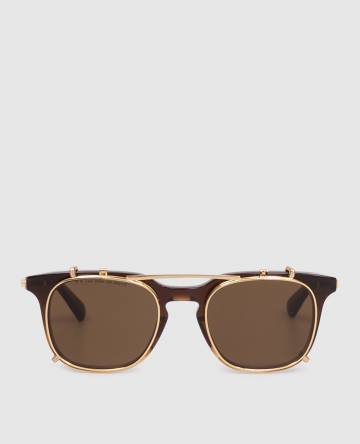 Коричневые солнцезащитные очки с логотипом