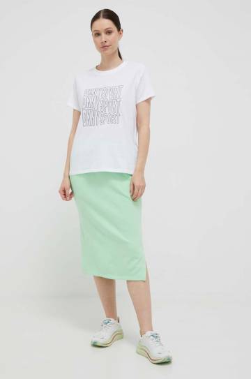 Хлопковая футболка Dkny цвет белый Хлопковая футболка Dkny цвет белый
