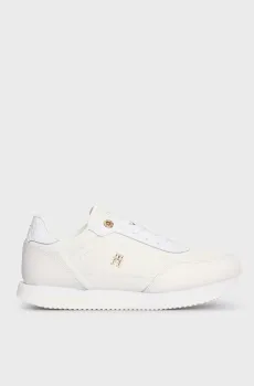 Женские белые кожаные кроссовки ELEVATED ESSENT RUNNER MONOGRAM Белый 40 Tommy Hilfiger FW0FW08285