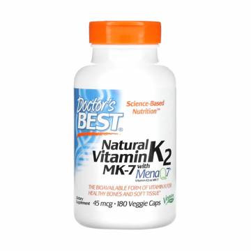 Витамин K2 MK7 Doctors Best Natural Vitamin K2 MK7, 45 мкг, 180 веганских капсул Витамин K2 MK7 Doctors Best Natural Vitamin K2 MK7, 45 мкг, 180 веганских капсул