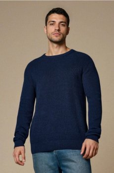 Основний бавовняний светр - темно-синій