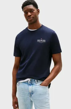 Мужская темно-синяя футболка STACK Синий M Tommy Hilfiger MW0MW39355