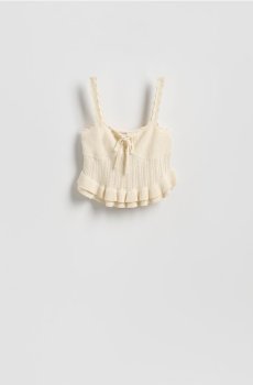 Reserved - В’язаний топ на бретелях - нюдовий - YT253-02X