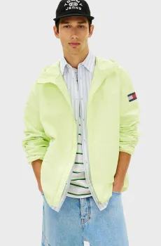 Мужская салатовая ветровка с узором PACKABLE Салатовый L Tommy Jeans DM0DM22735