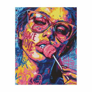 Алмазная мозаика Ideyka Девушка с конфетой, 40*50 см (AMO8071) Алмазная мозаика Ideyka Девушка с конфетой, 40*50 см (AMO8071)