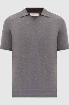 Серая футболка с воротником-поло