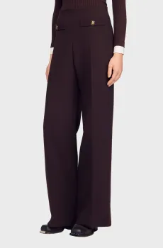 Женские темно-коричневые брюки Коричневый 40 Sandro SFPPA01805_Brown