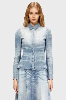 Женская голубая джинсовая рубашка CAMICIA Голубой S Diesel A21284 068TY