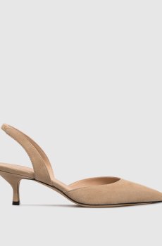 Бежевые замшевые слингбеки